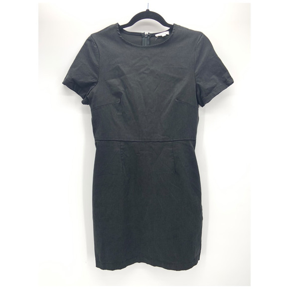 Vetta Sheath Mini Dress Black Size S Minimalist Capsule Career Preppy City Retro - Picture 1 of 11